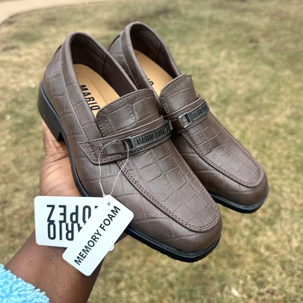 MARIO LOPEZ Little Boys Eligio-B‎ Faux Leather Dress Shoes Size 2 Brown NWT
